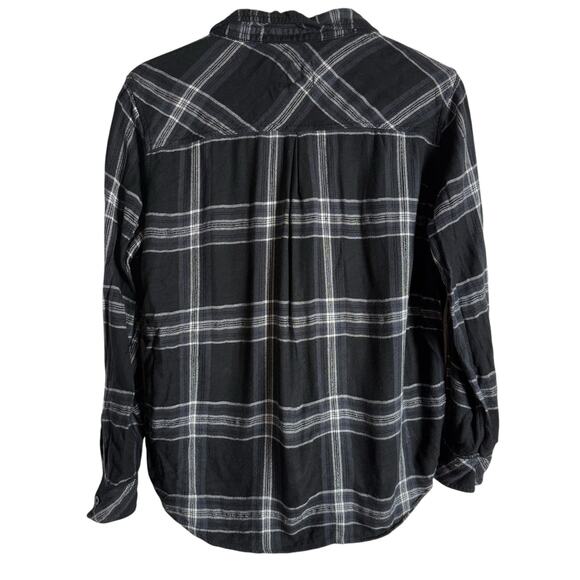 Rails Hunter Metallic Black White Plaid Long Sleeve Button Down Shirt Size XL - Picture 7 of 9